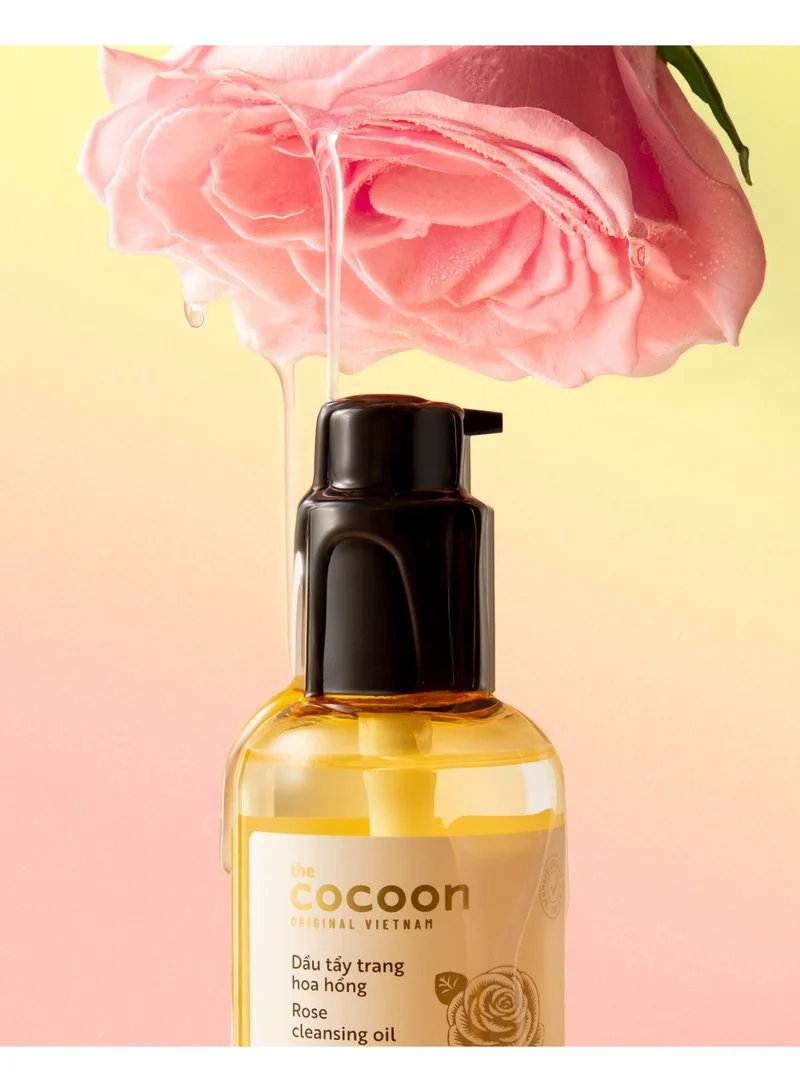 The Cocoon Original Vietnam  Rose Cleansing Oil 140ml. Gentle Cleansing Oil Makeup Remover & Dirt Remover for Waterproof Makeup & Sunscreen | Sensitive Skin Friendly Face Cleanser  | Best Price UAE